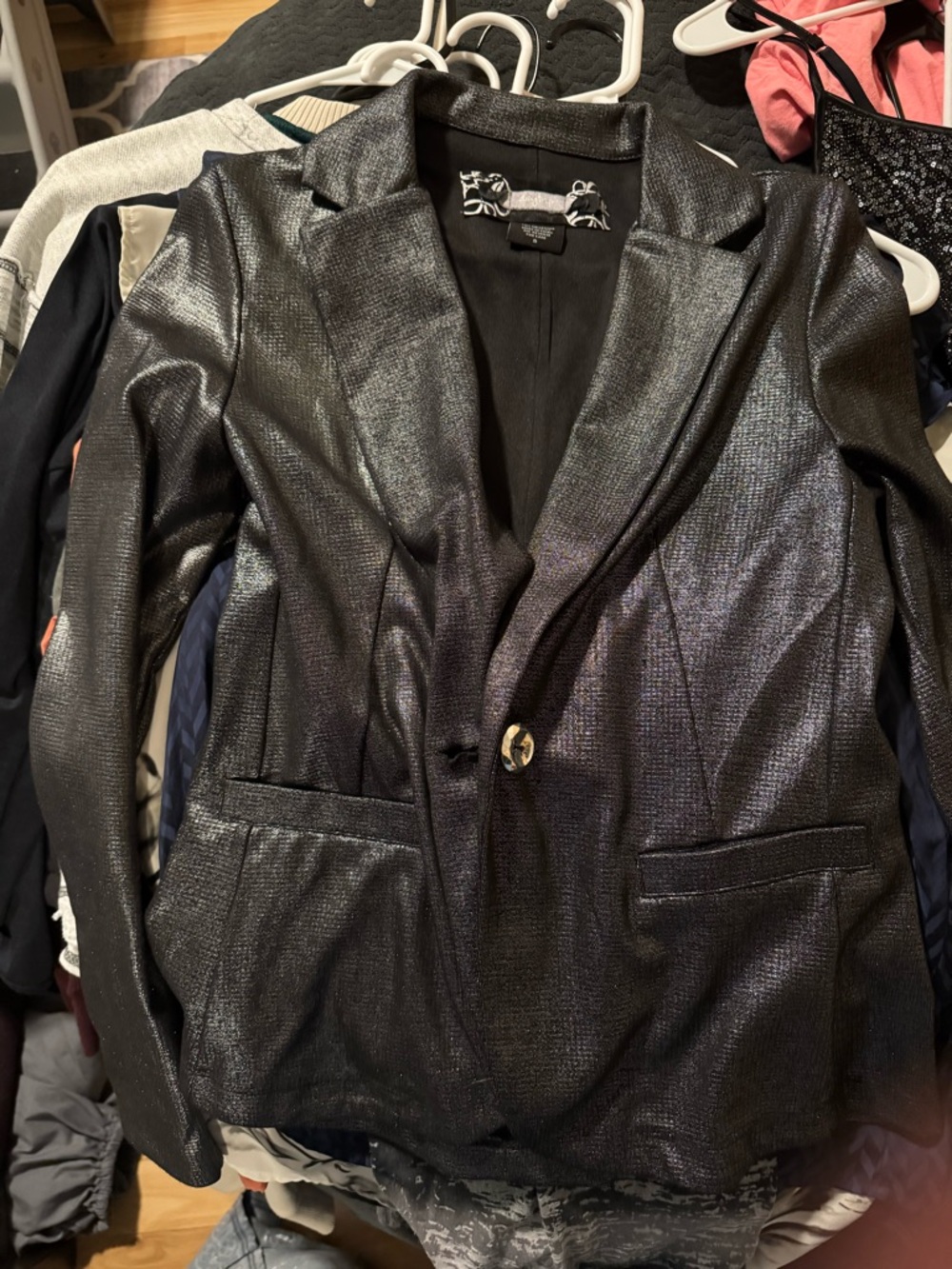 Daytrip Shimmery Black Women's Blazer